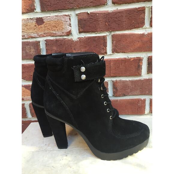 ROSEGOLD ShopBop Black Suede Ankle Boots Booties 40 9 CLASSIC - Picture 4 of 9